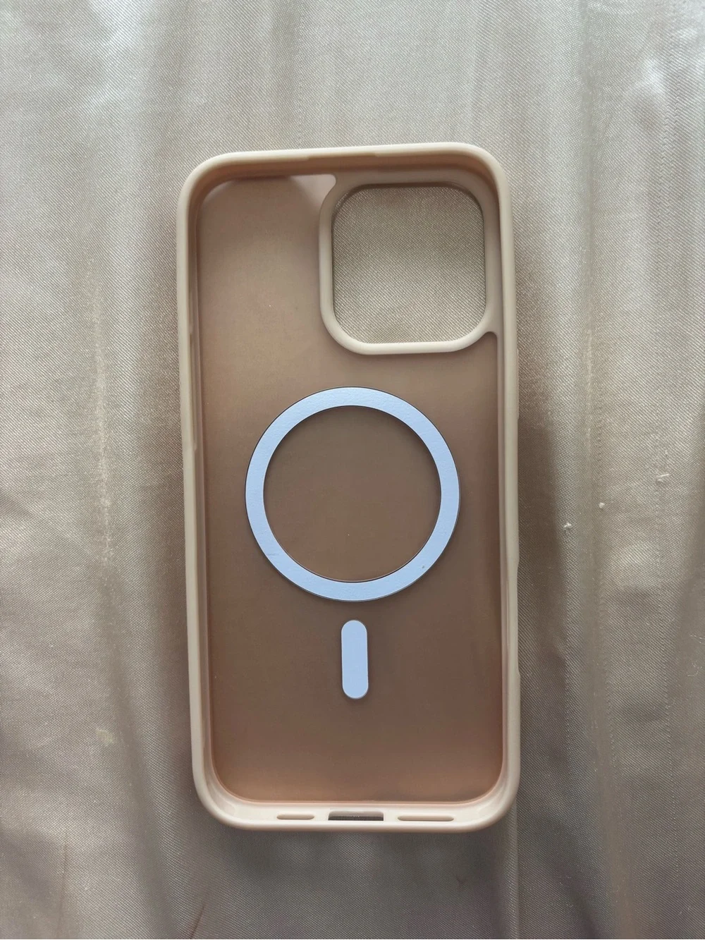 Neutral Beige iPhone Magnetic Ring Case with Camera Lens Accessories